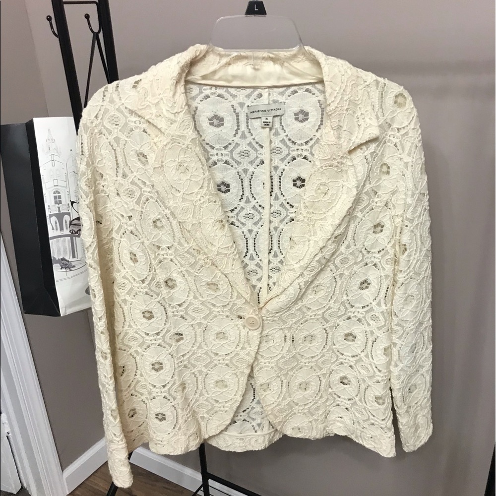 Cream Lace Blazer | X-Large